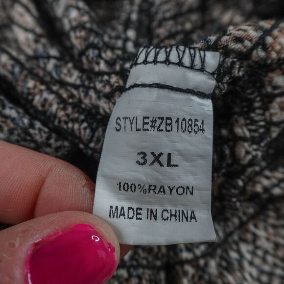 Womens Mini Dress 3XL Brown Knit Snake Print Blouson Faux Wrap Statement Y2K - Picture 7 of 12